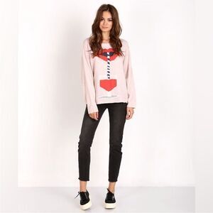 REVOLVE Wildfox Suck It Up Lips Light Pink Oversized Sweater Size XS